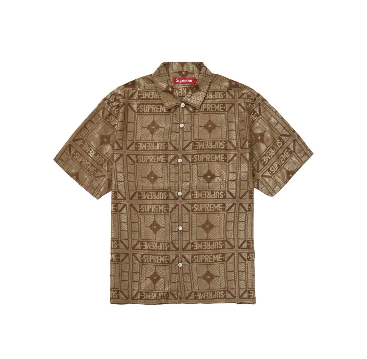 T shirt à la main Supreme Tray Jacquard S/S bronzage taille : moyenne