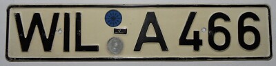 Altes Nummernschild Deutschland DIN. WIL = Wittlich 70/80er Jahre mit Sticker 89