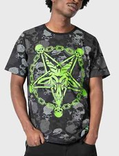 Killstar Tzompantli T-Shirt Unisex Pentagram Satanic Skull Goth Punk KSRA007525