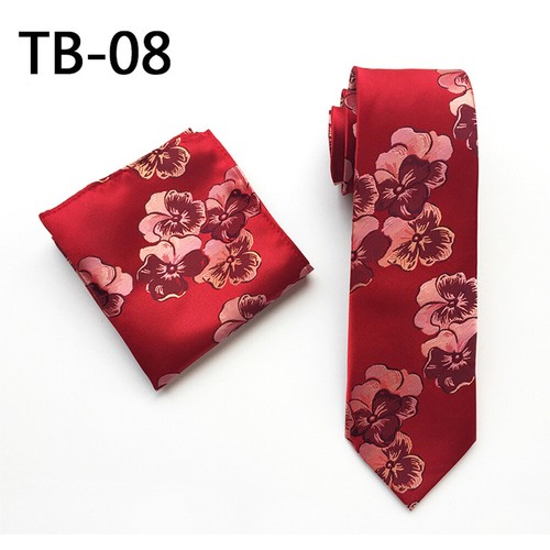 Mens Jacquard Necktie and Square Handkerchief Set Pocket Towel Wedding Business - Picture 12 of 39