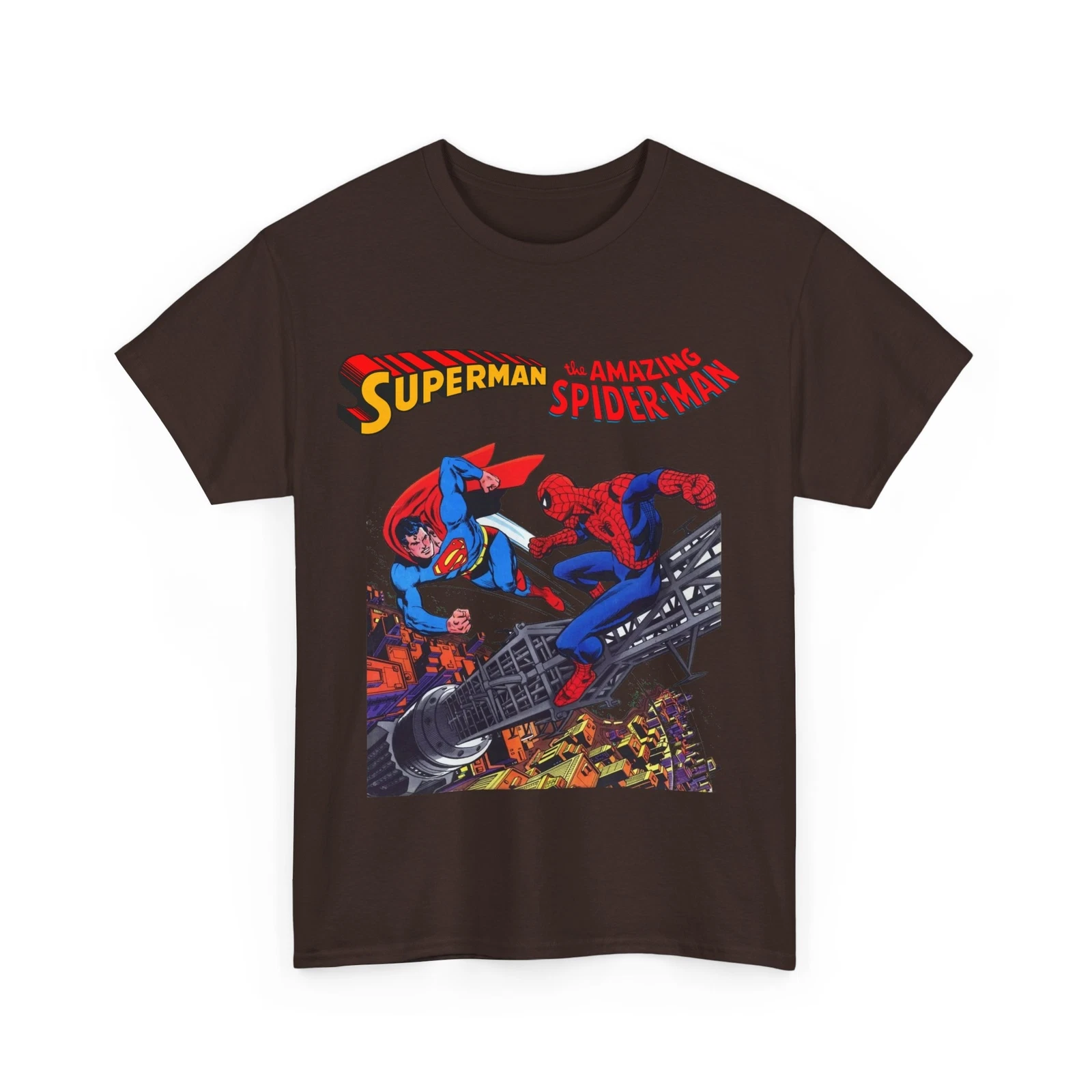 Superman & Amazing Spider-Man T-Shirt - DC/Marvel Comics Crossover - 1970s