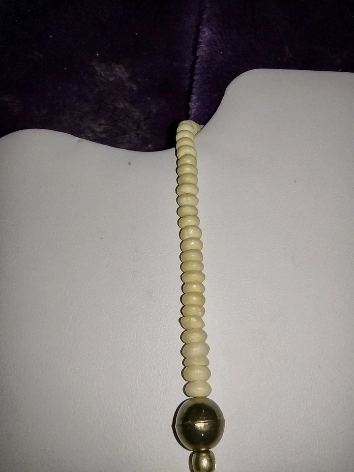 Collar Colgante Vintage Audaz Tribal Estilo Pasarela Alta Costura Latón Metal Animal 26" Foto 3 de 4