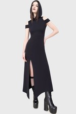 Kihilist Corrosian Maxi Dress Womens Off Shoulder Neck Goth Alternative