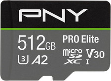 P-SDUX512U3100PRO-GE 512GB PRO Elite Class 10 U3 V30 Microsdxc Flash Memory Card