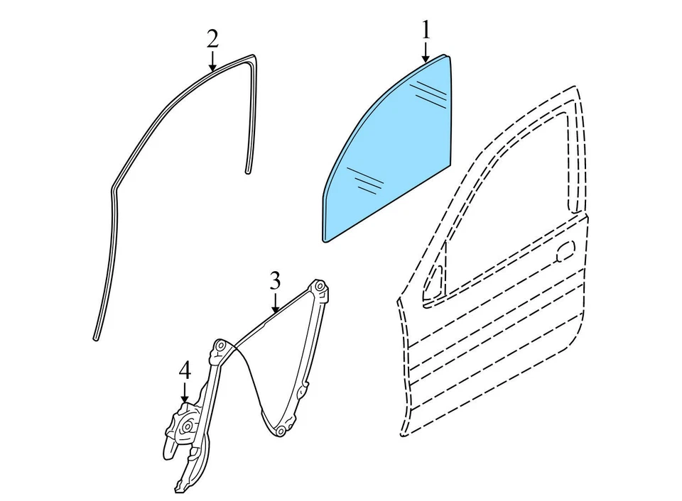 BMW X6 2008-2014 - cristal ventana puerta delantera izquierda 7179607 Foto 2 de 4