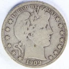 VG+ 1909 S Barber Half Dollar FS-501 Inverted Mint Mark