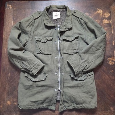 Carbon Jacket Mens Medium Green Fleece Lining Button Pockets Hunting Outdoors
