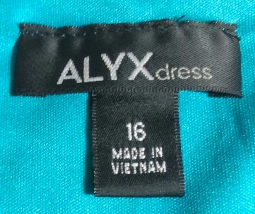 Abito donna Alyx taglia 16 blu e nero misto poliestere vestito senza maniche 24