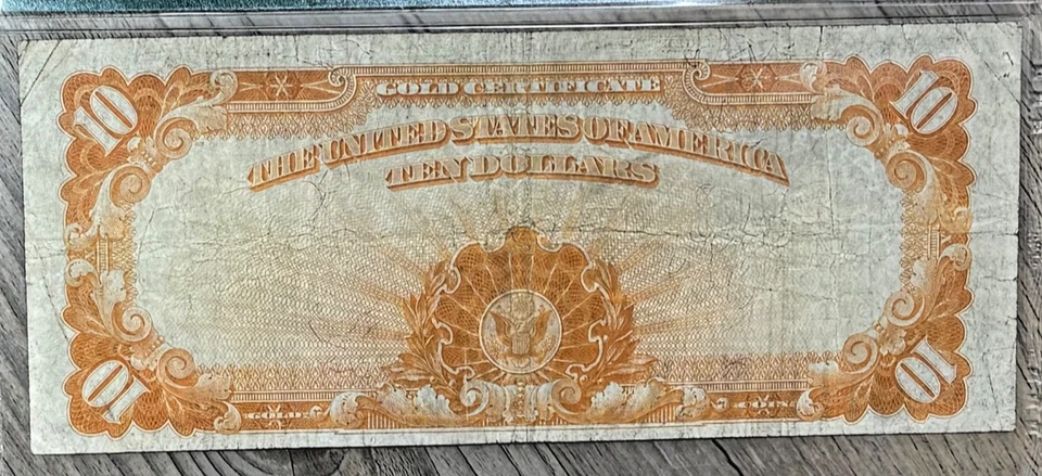 1922 $10 Gold Certificate Yellow Seal FR# 1173, Large S/N, PMG Very Fine 25 - Image 4 of 4