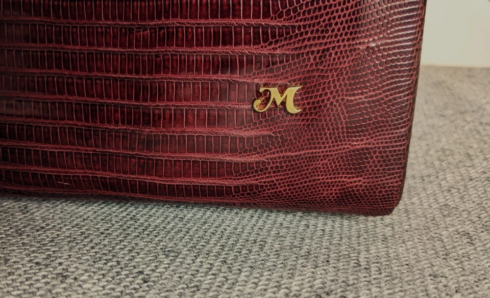 sac habillé vintage 1980 Melusso en lézard - Photo 4/4