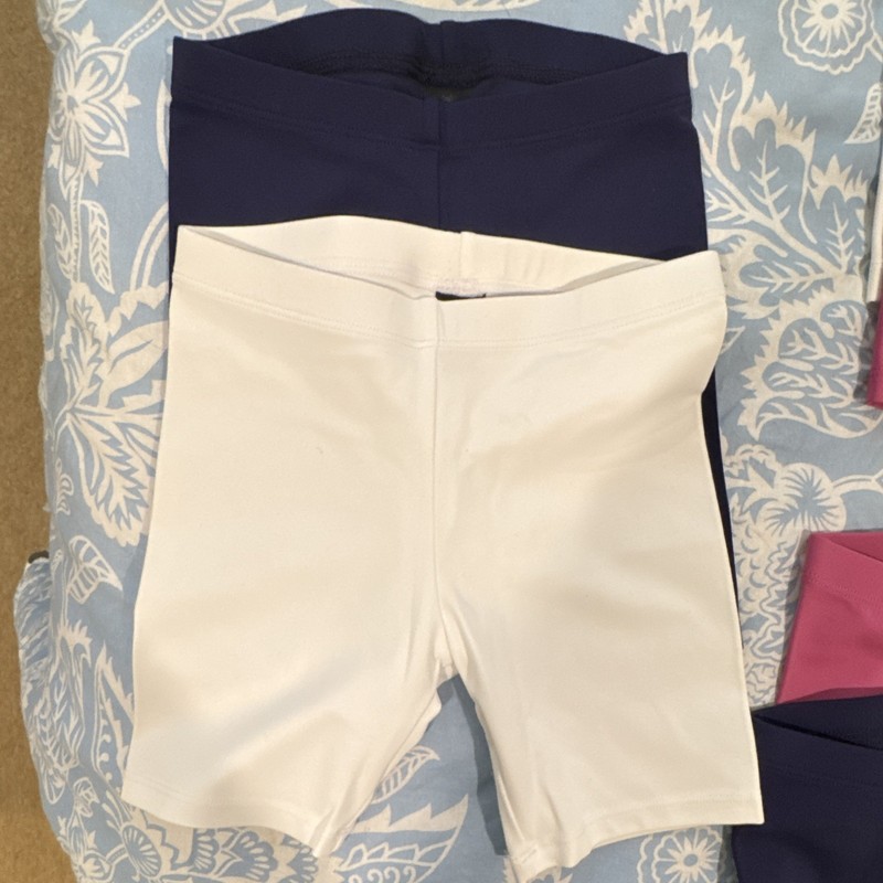 Greyson 5 Girls High Rise Stretch Biker Shorts Lot 2 White/Blue One Size