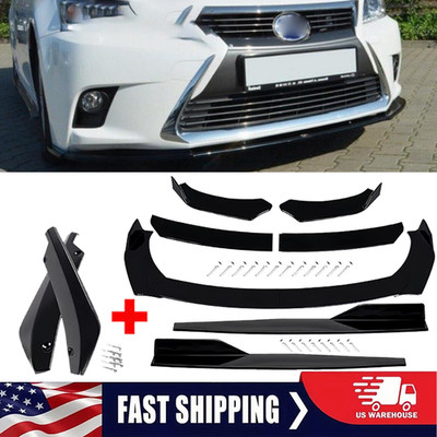 Front Bumper Lip Chin Spoiler Body Kit Splitter Side Skirt For LEXUS CT200H