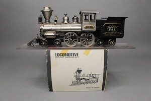 O LOCOMOTIVE ELECTRIC SMOKING SET PRR PENNSYLVANIA 1864 MADE IN JAPAN AS-IS