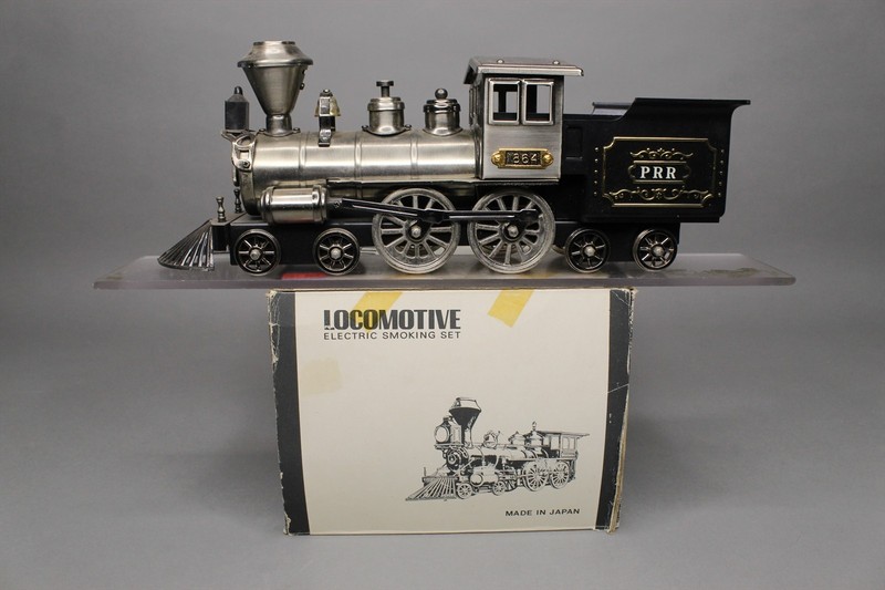 O LOCOMOTIVE ELECTRIC SMOKING SET PRR PENNSYLVANIA 1864 MADE IN JAPAN AS-IS