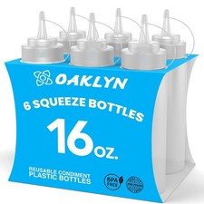 BPA Free 16oz 6 Pack Condiment Squeeze Bottles Oz Sauc Squeeze Bottles