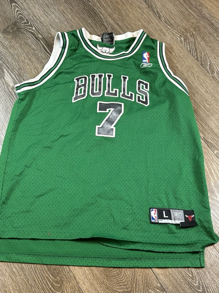 Vintage Reebok Chicago Bulls Ben Gordon #7 Jersey Green Youth Large - Image 2 of 4