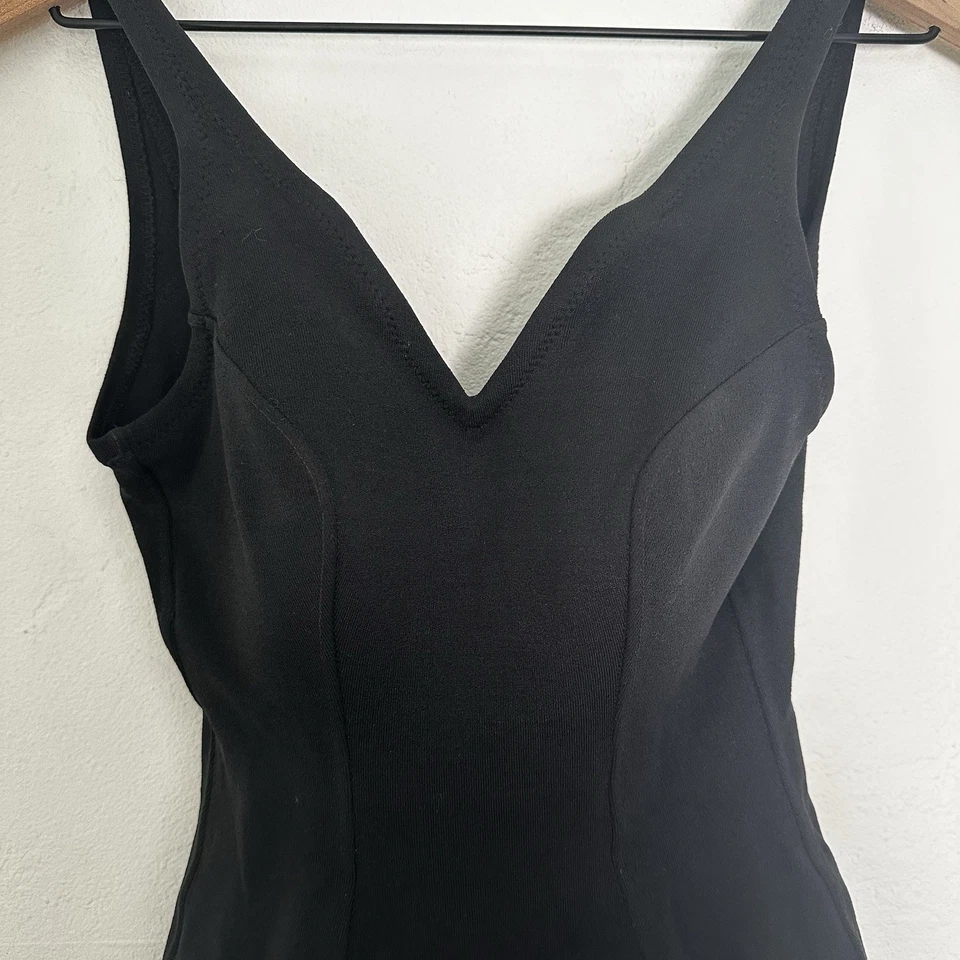 Vintage JANTZEN Swimsuit 1960's Womens 14 One Piece Black Retro Pinup Dress - Image 2 of 4