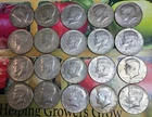 1966 Kennedy Half Dollar Roll,  20 Coins 40% Silver
