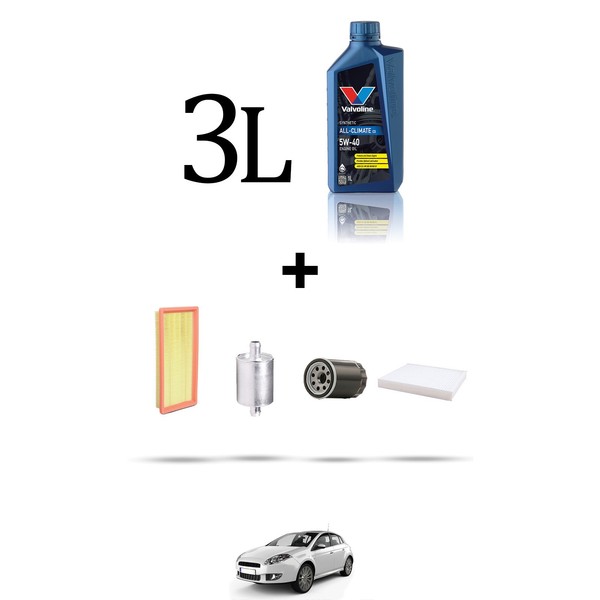 Hoffcar Servicekit 4 Filter Und 3L ÖL FüR Fiat Bravo II 1.4 LPG 66KW Ab 2007-image