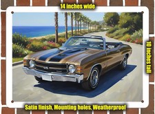Metal Sign - 1972 Chevrolet Chevelle Super Sport 4 Oil Painting - 10x14