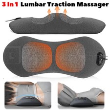 3 in 1 Electric Lumbar Support Pillow Back Massager with Heat Adjustable Height~