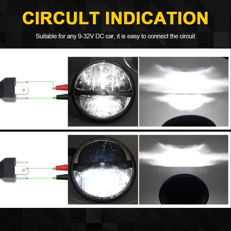 Faro LED redondo de 7 pulgadas aprobado por el DOT haz alto-bajo para Chevy II/Nova 1969-79 Foto 3 de 4