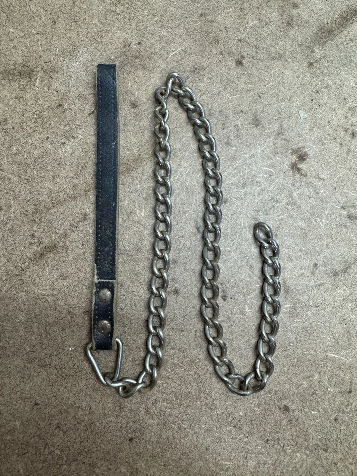 Corrente carteira motociclista vintage - Cromada 29,5” com alça de cinto de couro - Imagem 2 de 4