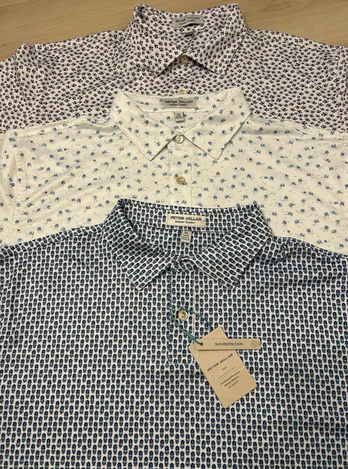 Peter Millar Polo Juvenil XL Verano Comodidad Golf Top UPF 50 Paquete Lote NUEVO Foto 2 de 4