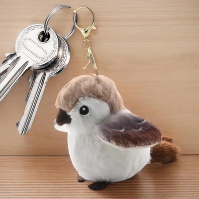 Cute Bird Plush Pendant Cartoon Chubby Bird Parrot Sparrow School Bag Keychain E