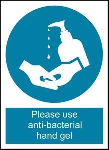 Please Use Hand Gel Safety PPE Warning Self Adhesive Vinyl Sticker