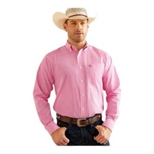 Ariat Wrinkle Free Oden Classic Fit Pink Casual Button Down Shirt Size XXL