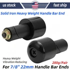 Solid Iron Handle Bar Ends Heavy Weight Vibration Reducing Grip Plugs 7/8" 22mm