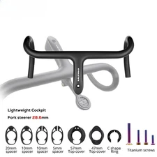 Carbon Road Bike Internal Cable Integrated Bicycle drop bar 360-440mm With Mount