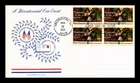 US COVER PETER FRANCISCO CONTRIBUTORS TO CAUSE FDC BLOCK OF 4 AFDCS CACHET