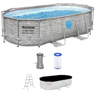 Bestway Power Steel Swim Vista 14ft x 8ft2in x 39.5in Above Ground Swimming Pool