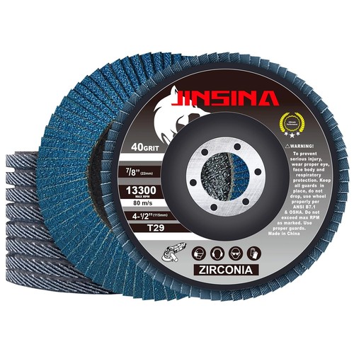 Flap Discs 10PCS, 4 1/2 Zirconia Grinding Wheels For Angle Grinder, Type 29 H