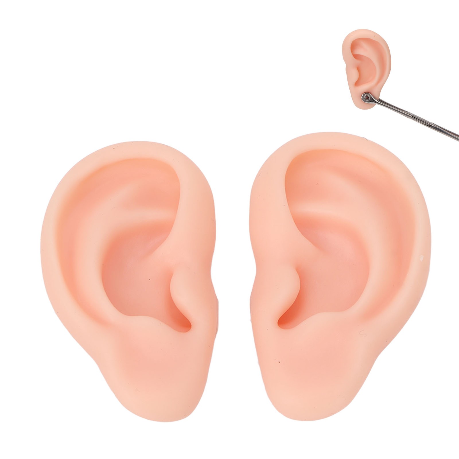 1 Pair Silicone Ear Model Soft Flexible Simulation Ear Model For Earrings Di