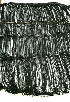 Chainette Fringe Trim Rayon 24 inch Wide Black ''Sold By the Yard''