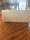 Vtg Anchor Hocking Fire King Milk Glass Rect.  Planter With Grape Leaf Pattern ￼