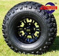 Golf Cart 10 Black Vampire Aluminum Wheels Rims And 22 All Terrain Tires4 Golf Cart 10 Black Vampire Aluminum Wheels Rims And 22 All Terrain Tires4