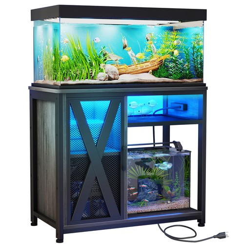 50 Gallon Aquarium Stand with Storage &Charging Station LED Fish Tank Stand - Picture 7 of 7
