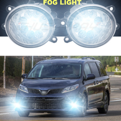 Pair Fog Light Lamp H11 Bulbs 55W Right Left Side For 2011-2017 Toyota Sienna