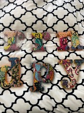 Anthropologie multicolor fabric letters for baby room or home decor