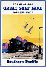Great Salt Lake 1927 Southern Pacific Railroad Vintage Poster Print Retro Art 
