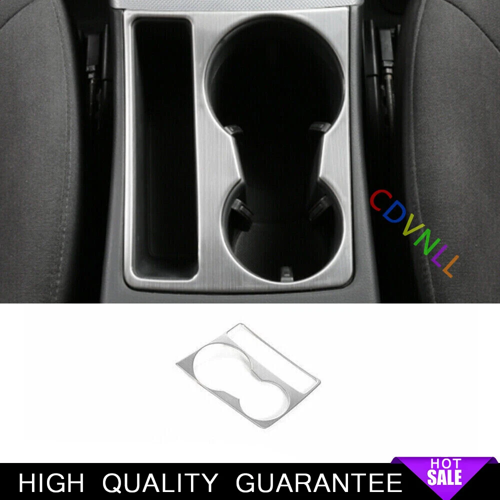 Middle Console Water Cup Frame Trim Fit For Audi A4 A5 2009-2016 Silver Steels