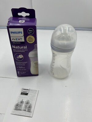 Philips Avent Natural Baby Bottle With Natural Response Nipple Clear 9 oz.