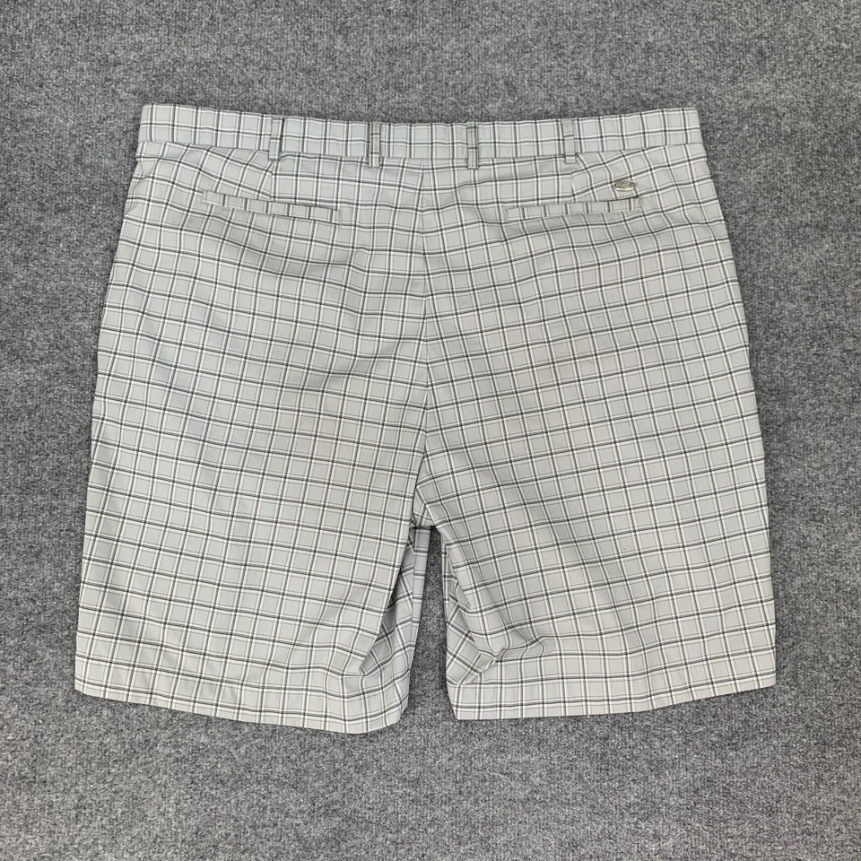 Pantalones Cortos Greg Norman Para Hombre 44 Gris Ceniza Cuadros Elastizados Rendimiento Golf Chino Foto 3 de 4