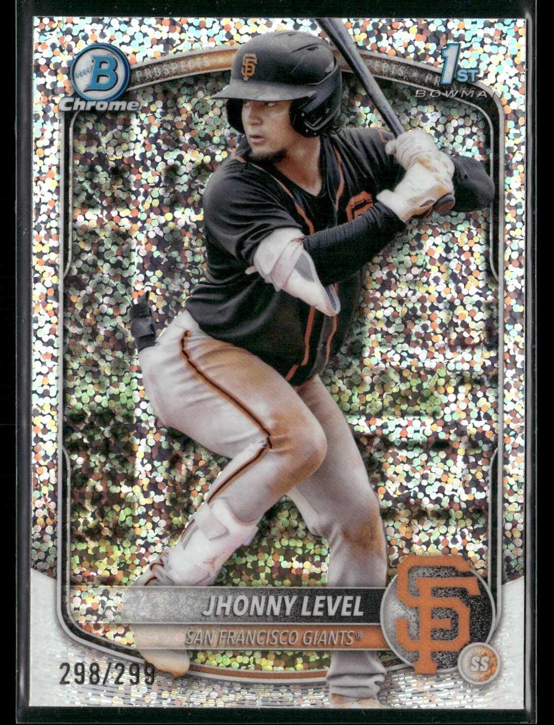 2025 Bowman Chrome Jhonny Level Giants Speckle #/299 BCP-147