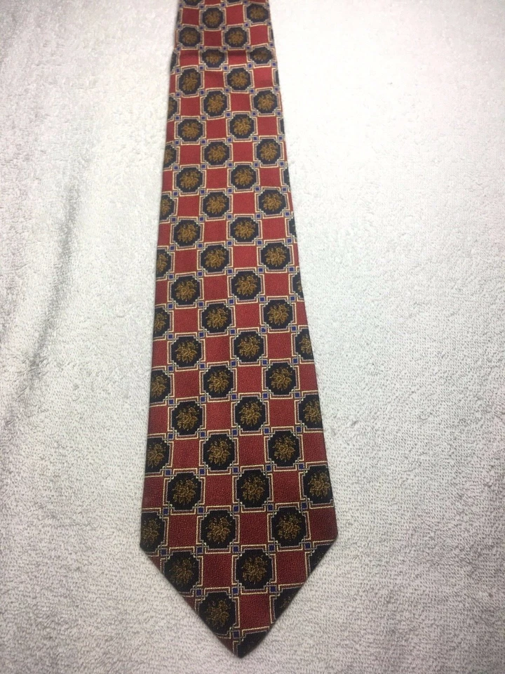 Gravata masculina Valentino vermelha azul ouro laranja 4 x 59 - Imagem 2 de 4