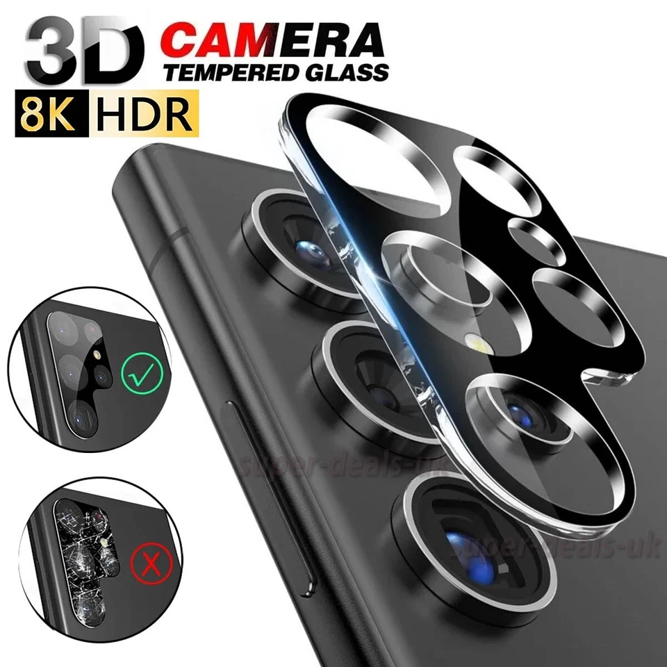 Samsung Galaxy S25 Ultra S24 Plus 23 Full Tempered Glass Camera Lens Protector